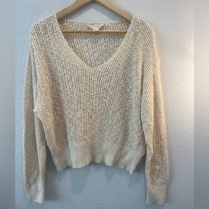 Billabong Feel The Breeze Cream Color Loose Knit Sweater, size Medium
